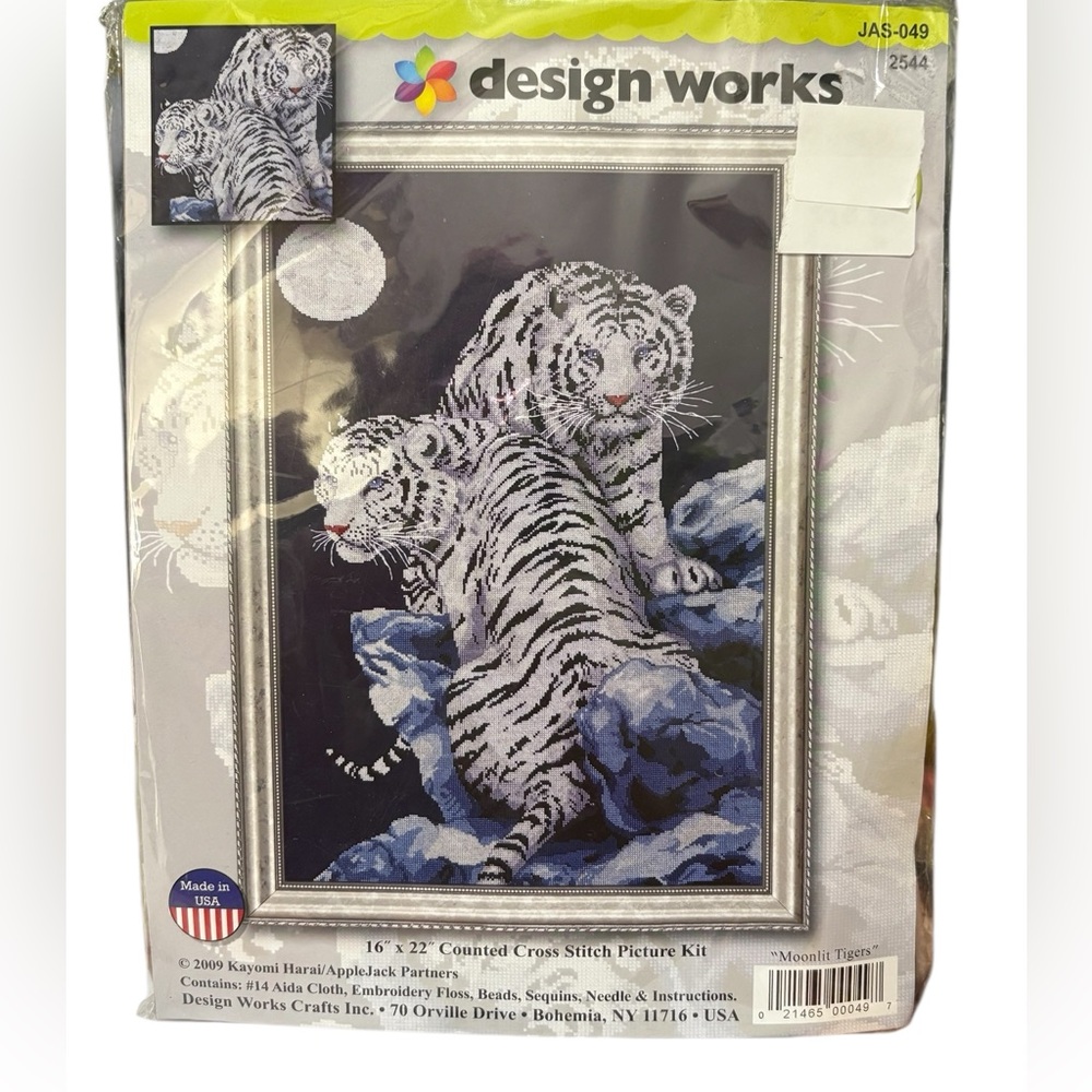New Design Works Counted Cross Stitch Kit Moonlit Tigers